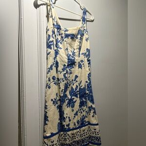 Floral Blue and Cream Dress